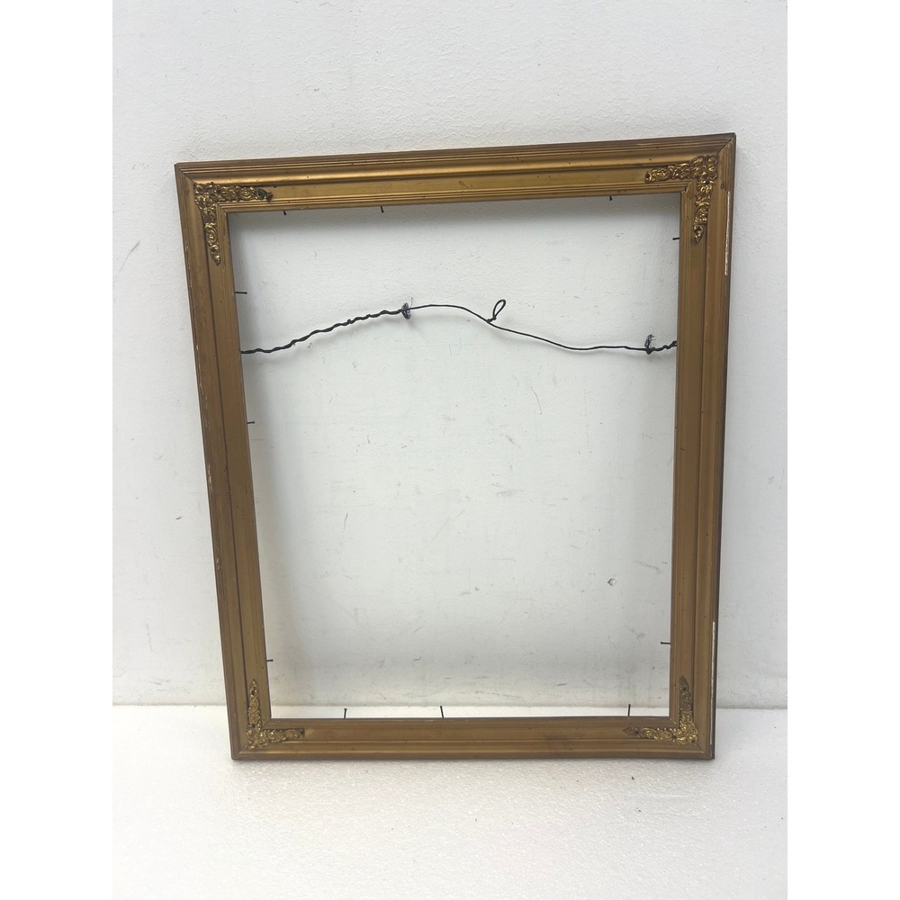 Antique Gold Gilt Picture Frame Ornate Vintage Wood Victorian Decor Fits 13x16